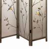 Benjara Art Styled 3 Panel Wooden Screen with Hand Painted Fabric Design, Beige view 4