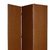 Benjara Wooden Foldable 3 Panel Room Divider with Streamline Design, Brown view 2