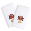 Authentic Hotel and Spa Christmas Bells Embroidered White Turkish Cotton Hand Towels (Set of 2) view 1