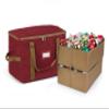 Covermates Keepsakes Adjustable Ornament Storage Bag  Heavy-Duty Polyester, Padded Dividers & FlexGrid Trays  Protective Holiday Ornament Organizer with Handles & Label Window, Red view 1