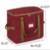 Covermates Keepsakes Adjustable Ornament Storage Bag  Heavy-Duty Polyester, Padded Dividers & FlexGrid Trays  Protective Holiday Ornament Organizer with Handles & Label Window, Red view 3