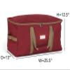 Covermates Keepsakes Adjustable Ornament Storage Bag  Heavy-Duty Polyester, Padded Dividers & FlexGrid Trays  Protective Holiday Ornament Organizer with Handles & Label Window, Red view 3