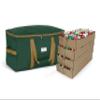 Covermates Keepsakes Adjustable Ornament Storage Bag  Heavy-Duty Polyester, Padded Dividers & FlexGrid Trays  Protective Holiday Ornament Organizer with Handles & Label Window, Green view 1