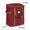 Covermates Keepsakes Adjustable Ornament Storage Bag  Heavy-Duty Polyester, Padded Dividers & FlexGrid Trays  Protective Holiday Ornament Organizer with Handles & Label Window, Red view 3