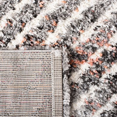 SAFAVIEH Area Rug 8x10 - Canyon Shag Collection - Large - Grey & Ivory, Moroccan Design, Non-Shedding & Easy Cleaning, 1.6-inch Thick Ideal for Living Room, Bedroom, Office, Dining Space (CNY551F)