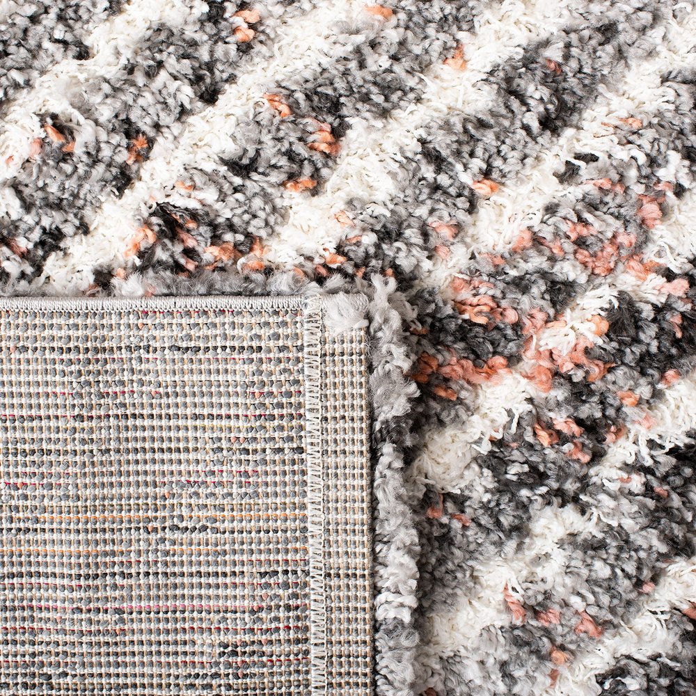 SAFAVIEH Area Rug 8x10 - Canyon Shag Collection - Large - Grey & Ivory, Moroccan Design, Non-Shedding & Easy Cleaning, 1.6-inch Thick Ideal for Living Room, Bedroom, Office, Dining Space (CNY551F)