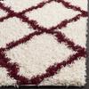 SAFAVIEH Dallas Shag Collection Accent Rug - 2'3" x 4', Ivory & Red, Trellis Design, Non-Shedding & Easy Care, 1.5-inch Thick Ideal for High Traffic Areas in Entryway, Living Room, Bedroom (SGD257R) view 2