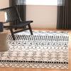 SAFAVIEH Area Rug 8x10 - Tulum Collection - Large - Ivory & Black, Moroccan Boho Distressed Design, Non-Shedding & Easy Cleaning, Ideal for Living Room, Bedroom, Office, Dining Space (TUL229B) view 3