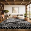SAFAVIEH Area Rug 8x10 - Tulum Collection - Large - Black & Ivory, Moroccan Boho Distressed Design, Non-Shedding & Easy to Clean, Ideal for Living Room, Bedroom, Dining Space (TUL270Z) view 1