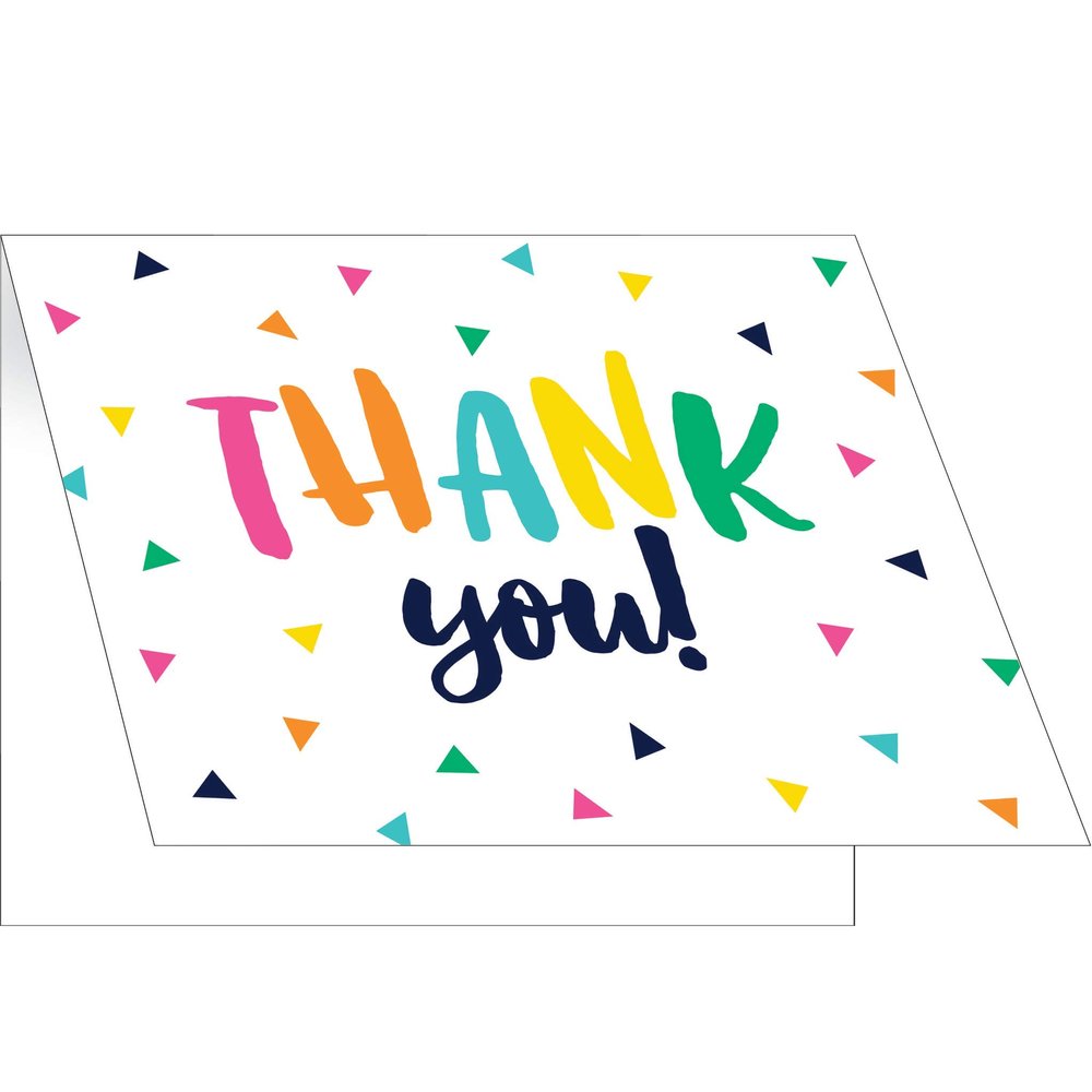 Creative Converting Fun Fiesta Thank You Foldover Invitation, 4" x 5", Multi-color