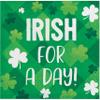 Creative Converting Shamrocks Irish for a Day Beverage Napkins, 5", Multi-color view 1