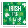 Creative Converting Shamrocks Irish for a Day Beverage Napkins, 5", Multi-color view 2