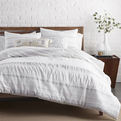 Levtex Home - Pickford Duvet Cover Set - King Duvet Cover + Two King Pillow Cases - Grey, Taupe, Off-White - Jacquard Tribal - Duvet Cover (106 x 94in.) and Pillow Case (36 x 20in.) - Cotton