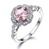 Bansriracha Solid Sterling Silver Cushion Morganite Rings for Women Engagement Anniversary Band Pink Gemstone Valentine's Gift (12) view 1