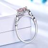 Bansriracha Solid Sterling Silver Cushion Morganite Rings for Women Engagement Anniversary Band Pink Gemstone Valentine's Gift (12) view 3
