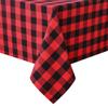 Hiasan Checkered Rectangle Tablecloth - Stain Resistant, Waterproof and Wrinkle Resistant Washable Table Cloth for Dining Room, Christmas, Outdoor Use, 54 x 108 Inch, Red and Black Gingham Pattern view 1