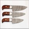 Damascus Knife Custom Handmade 10" To 15" Rose Wood Chef knife Set Of 3 view 1