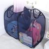 Jkhome Square Pop Up Laundry Mesh Hamper Collapsible Dirty Clothes Sorter Basket Bag Home, Foldable, Mesh, Durable Handles, Holds 2 Loads (1, Blue - Four mesh Faces) view 2