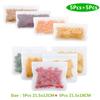 10Pcs/Set Silicone Storage Bag Food Storage Containers Reusable Silicone Food Storage Bags Stand Up Zip Shut Bag Cup Fresh Bag,5PCS And 5PCS,10Pcs view 1