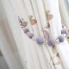 1 Pair Pastoral Style Curtain Bandage Rope Creative Simple Beaded Curtain Tiebacks Drape Bead Curtain Holdback Rope (Purple Gray) view 2
