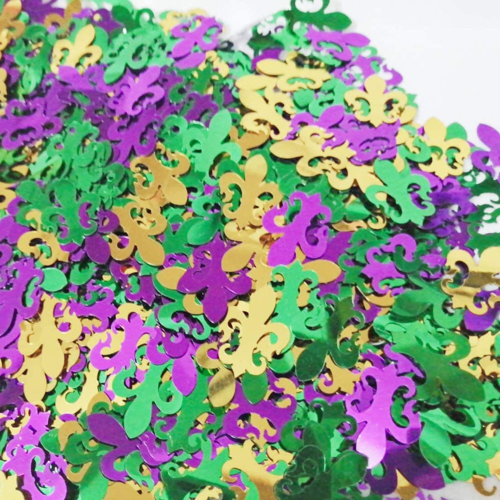 1400PCS Mardi Gras Confetti Decorations - Carnival Birthday Party Supplies Favors Table Decor