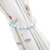 1 Pair High-Grade Ceramic Beads Curtain Rope Buckle Simple Decorative Curtain Bandage Tiebacks Rope Drapery Curtain Holdbacks (Sky Blue) view 1