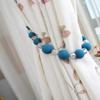 1 Pair Pastoral Style Curtain Bandage Rope Creative Simple Beaded Curtain Tiebacks Drape Bead Curtain Holdback Rope (Navy Blue) view 2