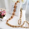 1 Pair Pastoral Style Curtain Bandage Rope Creative Simple Beaded Curtain Tiebacks Drape Bead Curtain Holdback Rope (Light Coffee) view 1