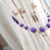 1 Pair Pastoral Style Curtain Bandage Rope Creative Simple Beaded Curtain Tiebacks Drape Bead Curtain Holdback Rope (Purple) view 2