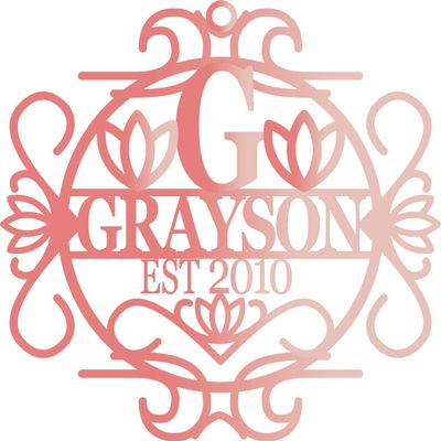 Just Customized Personalized Door Sign for Home D_cor, Personalized with Your Last Name and Initials, Design Your Own