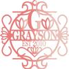 Just Customized Personalized Door Sign for Home D_cor, Personalized with Your Last Name and Initials, Design Your Own view 1