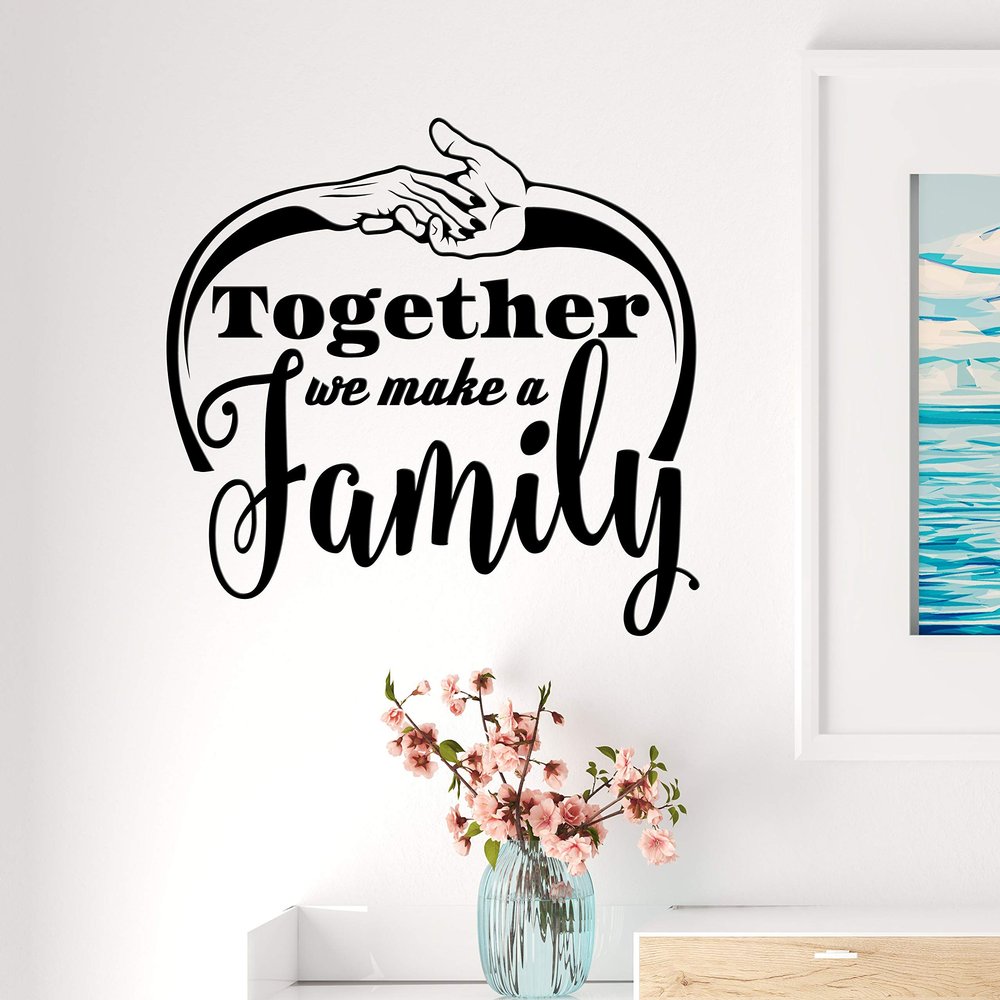 Vinyl Wall Decal Inspiring Words Family Together Home Decor Stickers Mural 22.5 in x 20 in gz307