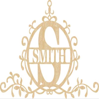 Just Customized Personalized Door Sign for Home Decor, Personalized with Your Last Name and Initials, Design Your Own