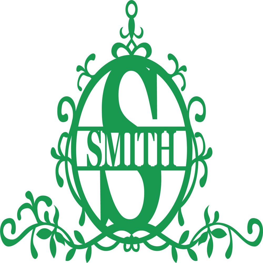 Just Customized Personalized Door Sign for Home Decor, Personalized with Your Last Name and Initials, Design Your Own