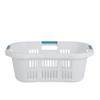 Rubbermaid 2.1-Bushel Small Hip-Hugger Portable Plastic Laundry Basket with Grab-Through Handles, White (6-Pack) view 3