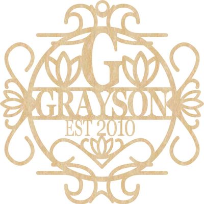 Just Customized Personalized Door Sign for Home Decor, Personalized with Your Last Name and Initials, Design Your Own