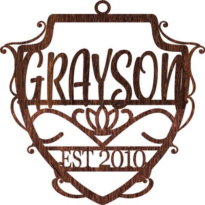 Just Customized Personalized Door Sign for Home Decor, Personalized with Your Last Name and Initials, Design Your Own
