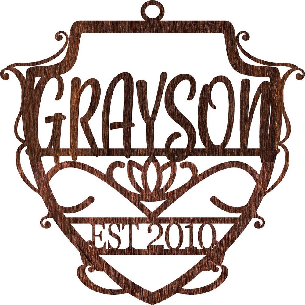 Just Customized Personalized Door Sign for Home Decor, Personalized with Your Last Name and Initials, Design Your Own