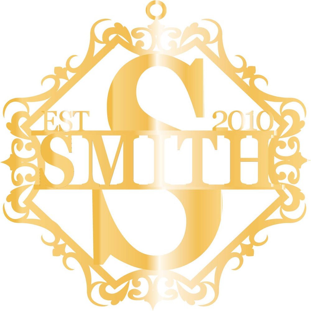 Just Customized Personalized Door Sign for Home Decor, Personalized with Your Last Name and Initials, Design Your Own