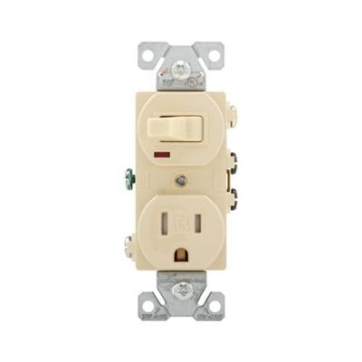 Eaton Wiring Devices Combination Switches and Devices Toggle with Second Device Tr274v