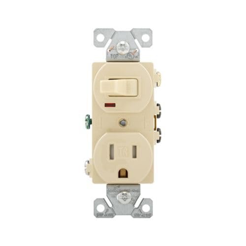 Eaton Wiring Devices Combination Switches and Devices Toggle with Second Device Tr274v