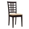 Benjara Geometric Wooden Dining Chair with Padded Seat, Set of Two, Beige and Brown view 1