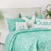 C&F Home Blue and White Turquoise Bay Twin 2 Piece Cotton Quilt Set Summer Beach Ocean Coastal Reversible Machine Washable Lightweight Bedspread Coverlet Twin 2 Piece Set Blue view 2