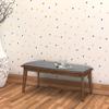 Benjara Fabric Upholstered Wooden Bench with Chamfered Legs, Brown and Gray view 2