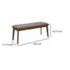 Benjara Fabric Upholstered Wooden Bench with Chamfered Legs, Brown and Gray view 3