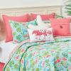 C&F Home Blue and Pink Flamingo Garden Twin 2 Piece Cotton Quilt Set Summer Beach Ocean Coastal Reversible Machine Washable Lightweight Bedspread Coverlet Twin 2 Piece Set Blue view 1
