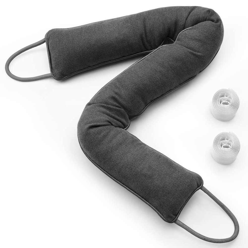 Tuffen Door Draft Stopper, 37 Inch Weighted Under Door Noise Cold Air Blocker, Heavy Duty Sound Proof Draft Guard Gap Snake for Bottom of Doors and Windows, 2.3lbs (Grey)