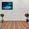 Night Pier Wall Art Decor Picture Painting Poster Print on Canvas Panels Pieces - Creative Theme Wall Decoration Set - Pier Wall Picture for Creative Space 17 by 30 in view 2