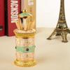 Fdit Rotating Press Toothpick Holder, Tin Alloy and PP, Hand Painted, 12cm Height, 60pcs Capacity, for Home Restaurant Hotel view 2