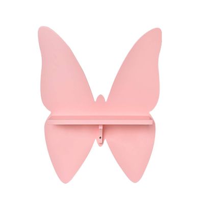 CribMATE Pink Butterfly Floating Shelf for Girls (1 Shelf, Decorative, Butterfly Shaped, Nursery)
